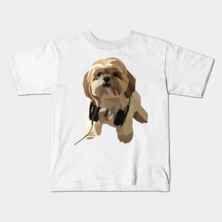 Shitzu Awesome dog geometric Kids T-Shirt